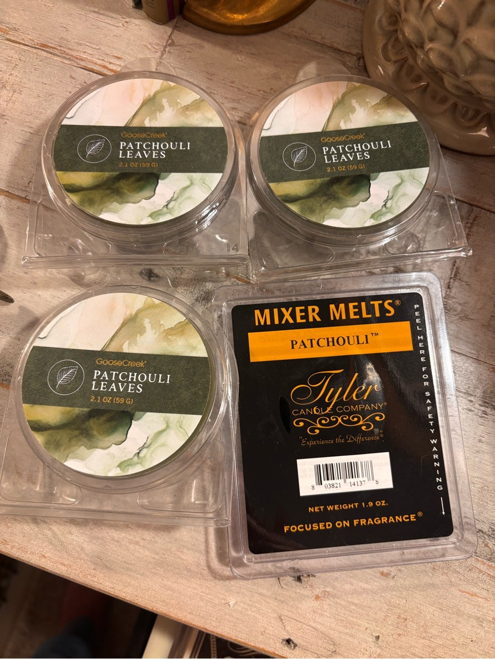 Goose Creek Patchouli Leaves Wax Melts + Tyler Patchouli Mixer Melts Bundle 4 Pk